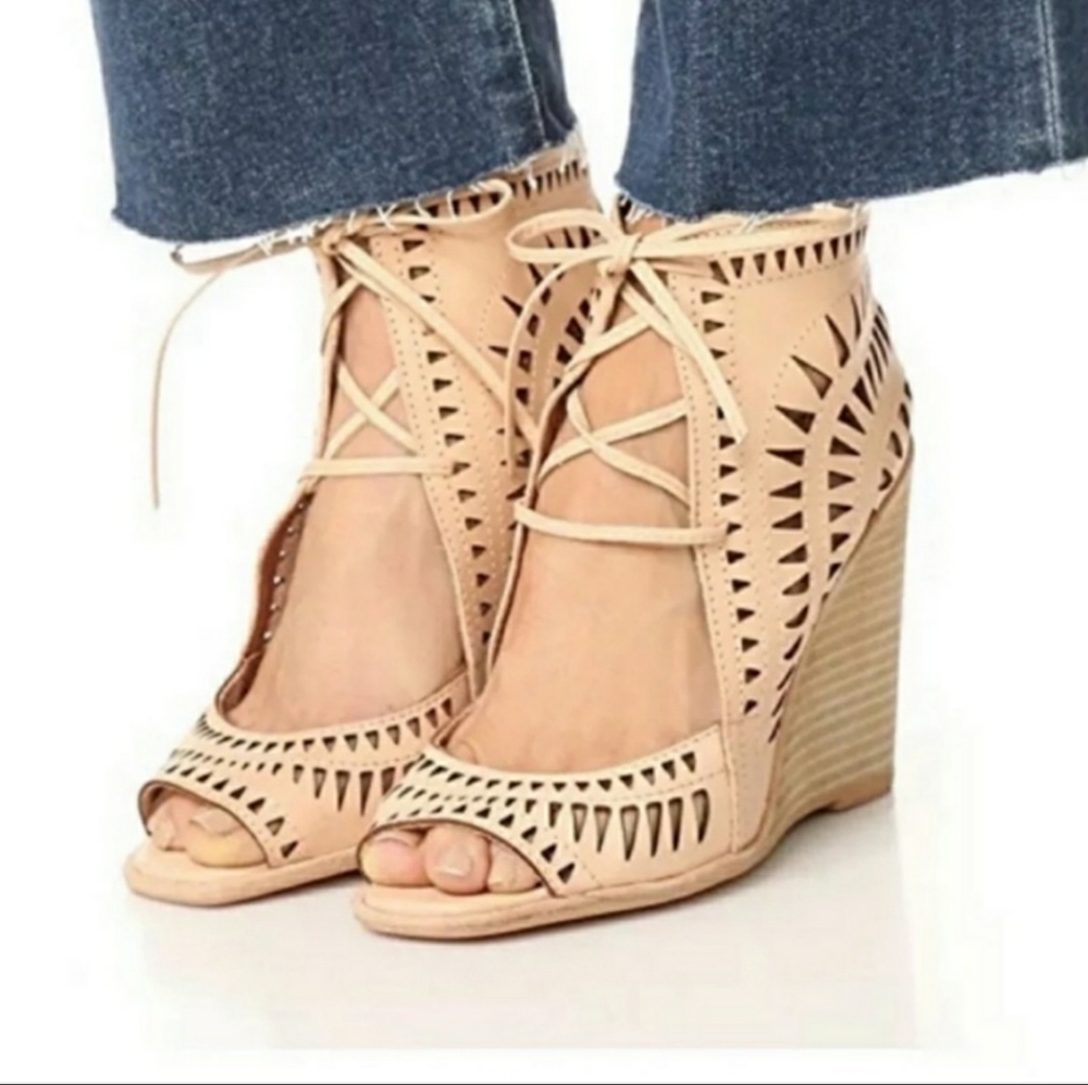 Jeffrey Campbell Rodillo Wedge Sandals Sz 5.5